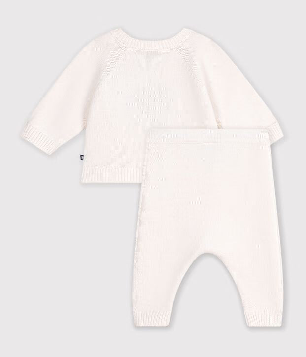 Petit Bateau - Ensemble bébé en tricot jacquard cœur