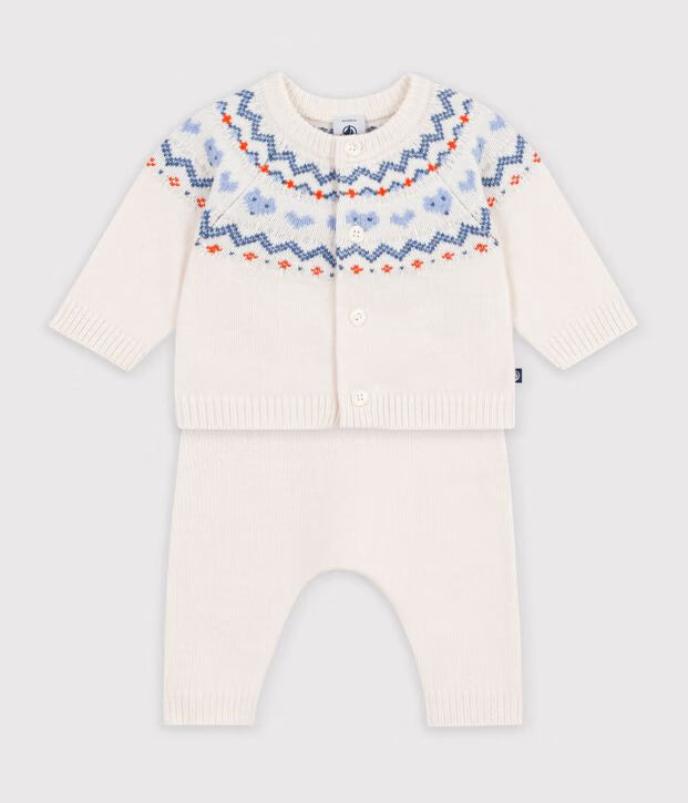 Petit Bateau - Ensemble bébé en tricot à motif jacquard