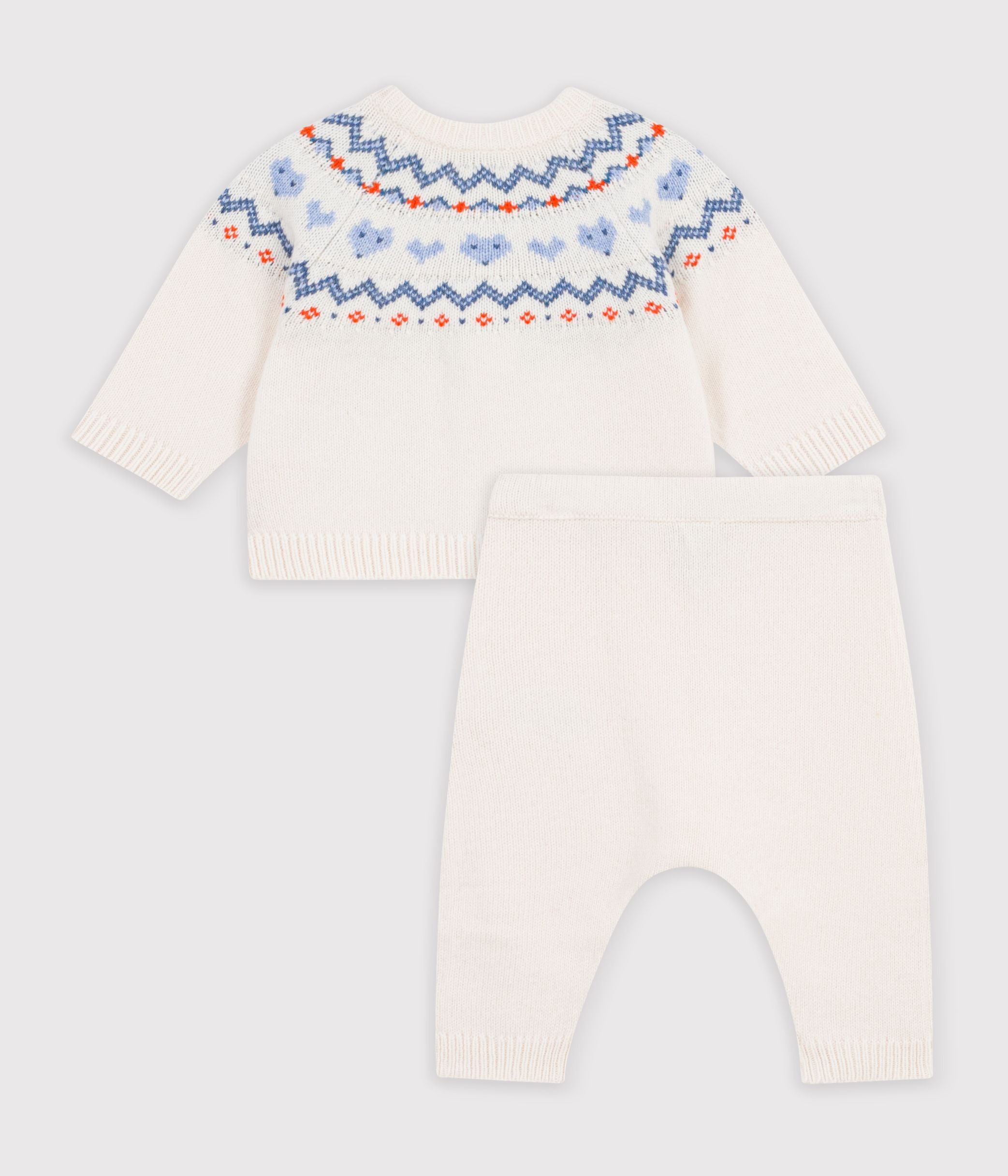 Petit Bateau - Ensemble bébé en tricot à motif jacquard