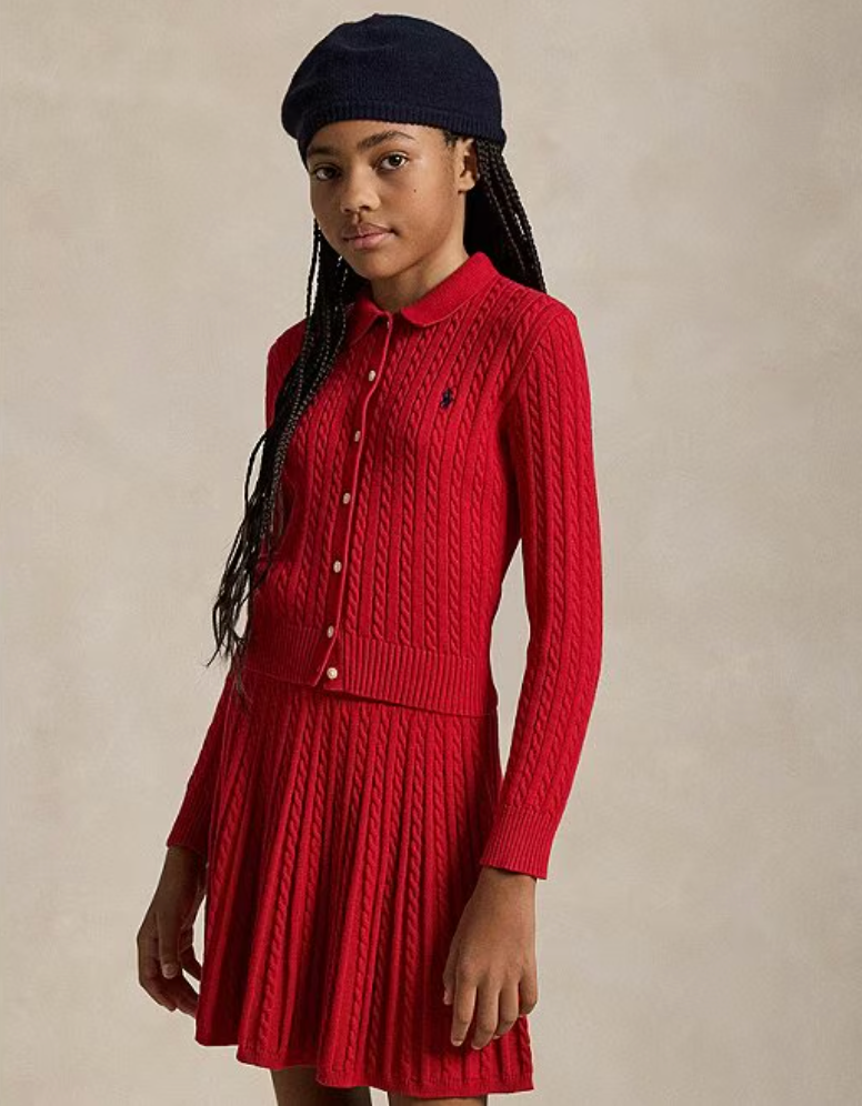 Polo Ralph Lauren - Ensemble gilet polo à manches longues et jupe