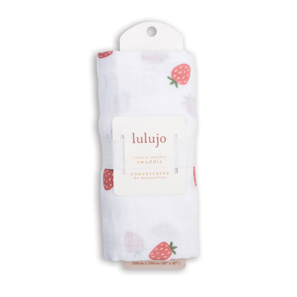 Lulujo - Cotton Muslin Swaddle Blanket - Strawberries