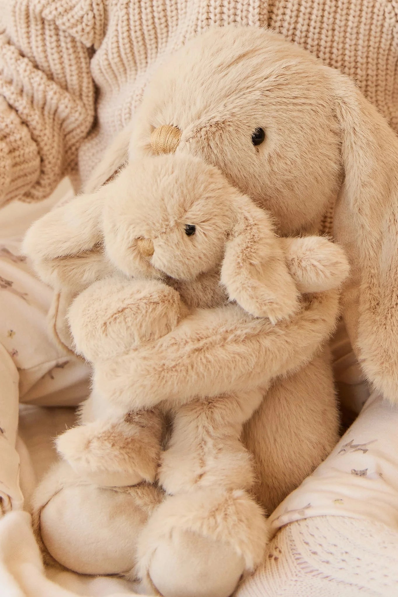 Snuggle Bunnies - Peluche Frankie le lapin câlin et son bébé - Caramel