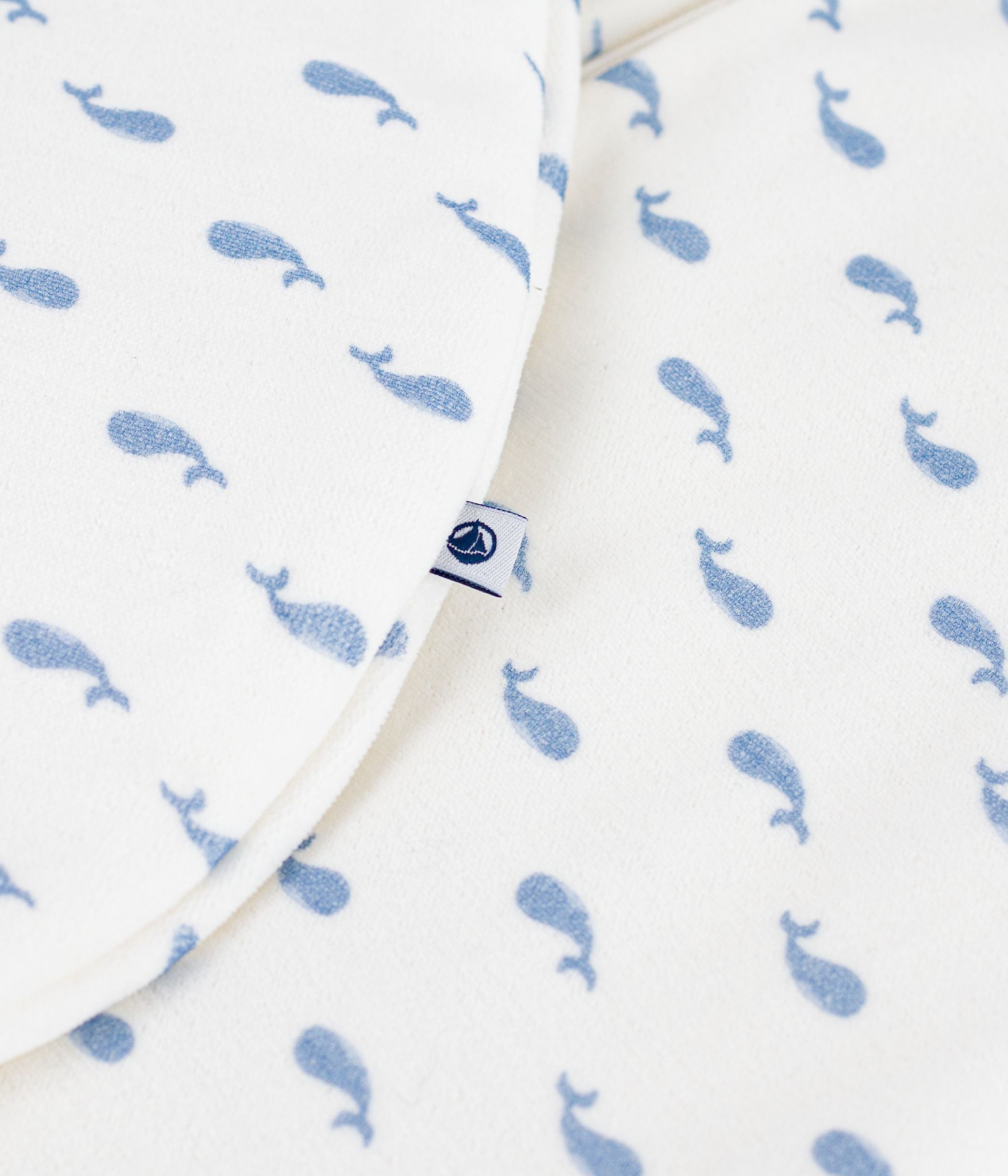 Petit Bateau - Whale print velour baby sleeping bag TOG 3