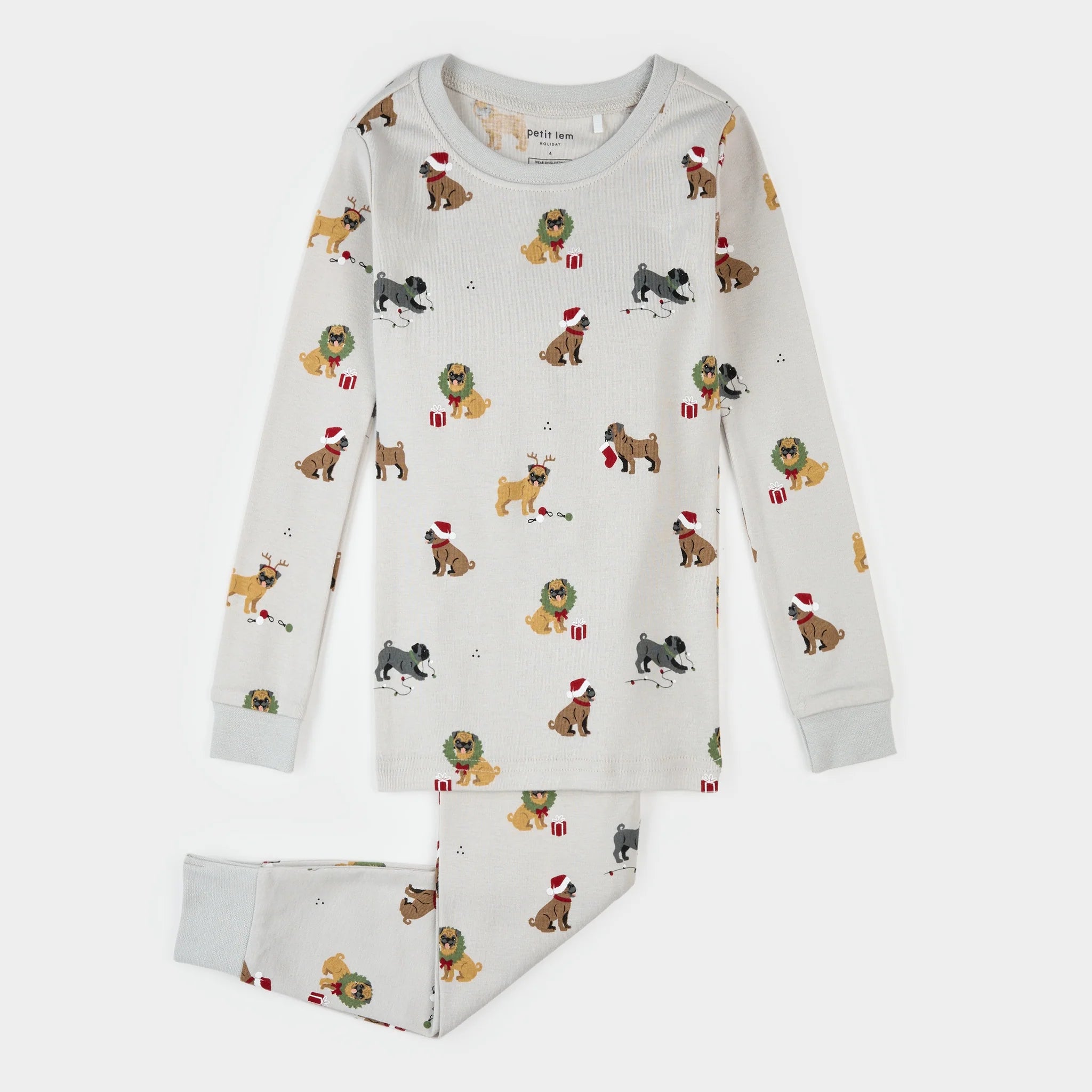 Petit Lem - Festive Pug Pajamas
