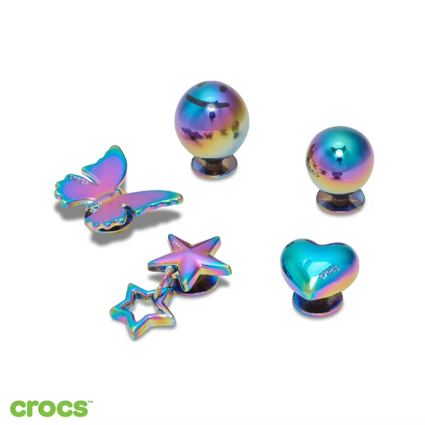 Crocs - Ensemble de 5 breloques Iridescent Meta