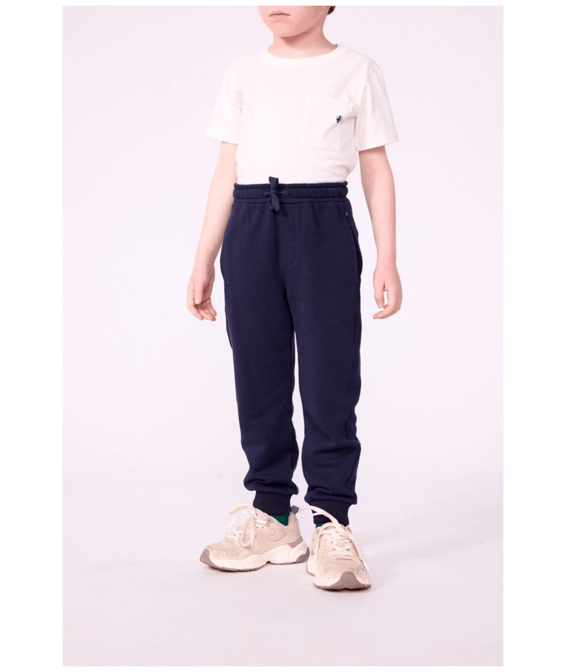 Petit Bateau - Plain cotton jogging pants for children