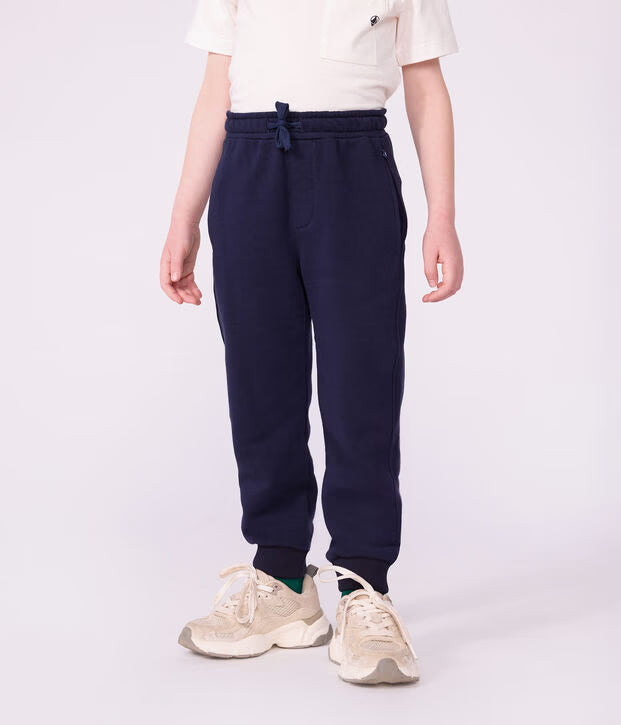 Petit Bateau - Plain cotton jogging pants for children