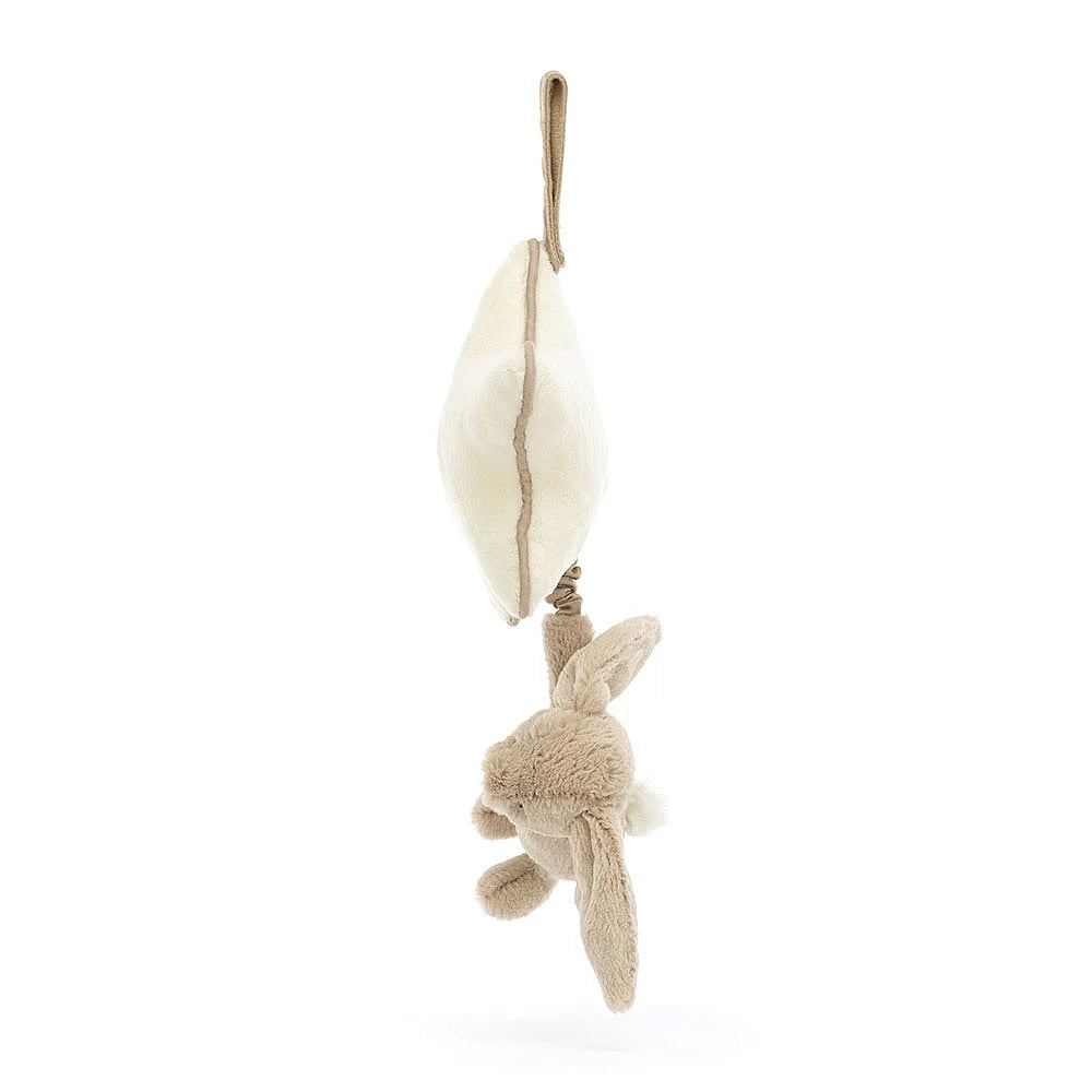 Jellycat - Jouet Musical à Tirer, Lapin Beige Bashful