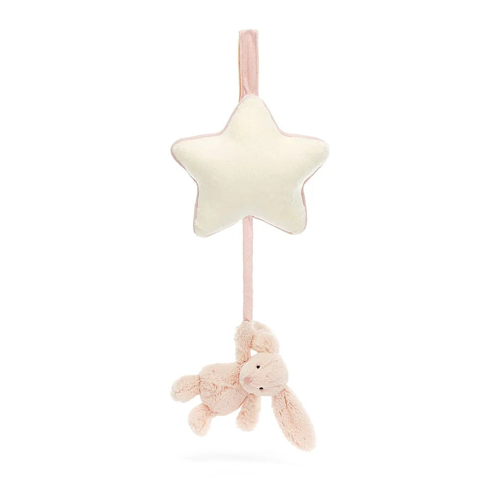 Jellycat - Musical Pull Toy, Blush Bashful Bunny