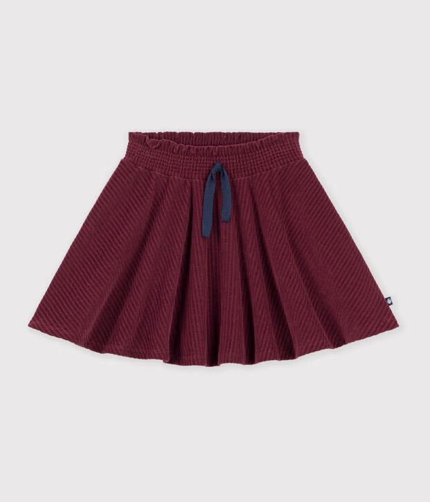Petit Bateau - Jupe patineuse courte en coton enfant unie