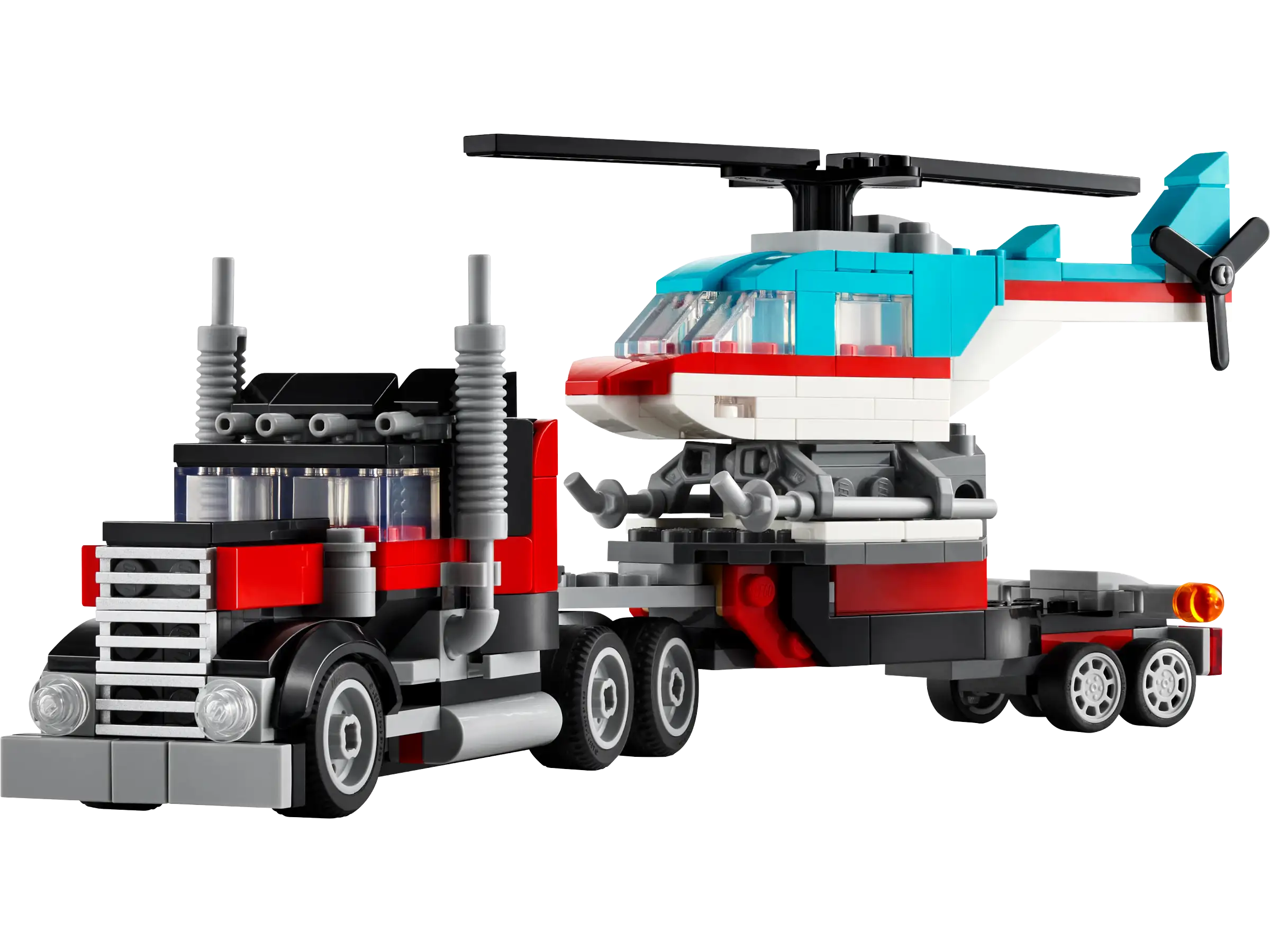 Lego - Le camion à plateforme avec un hélicoptère