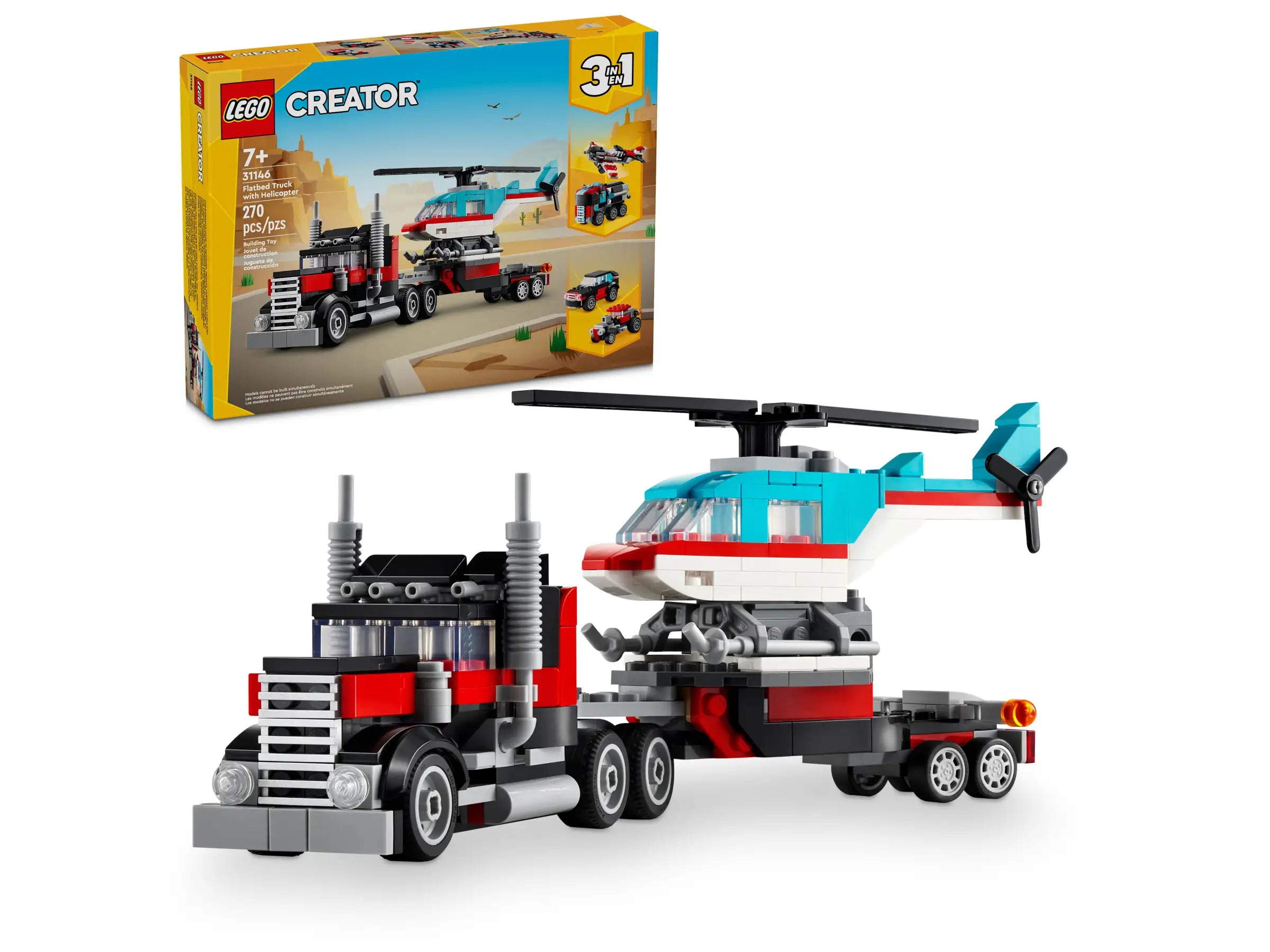 Lego - Le camion à plateforme avec un hélicoptère