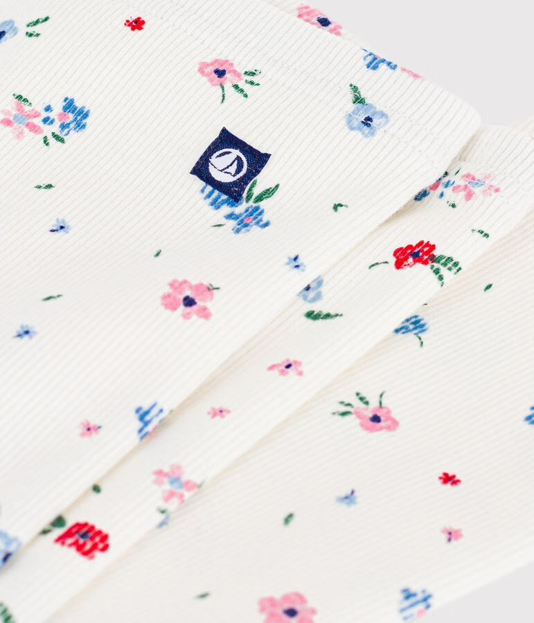 Petit Bateau - Children's floral print cotton leggings