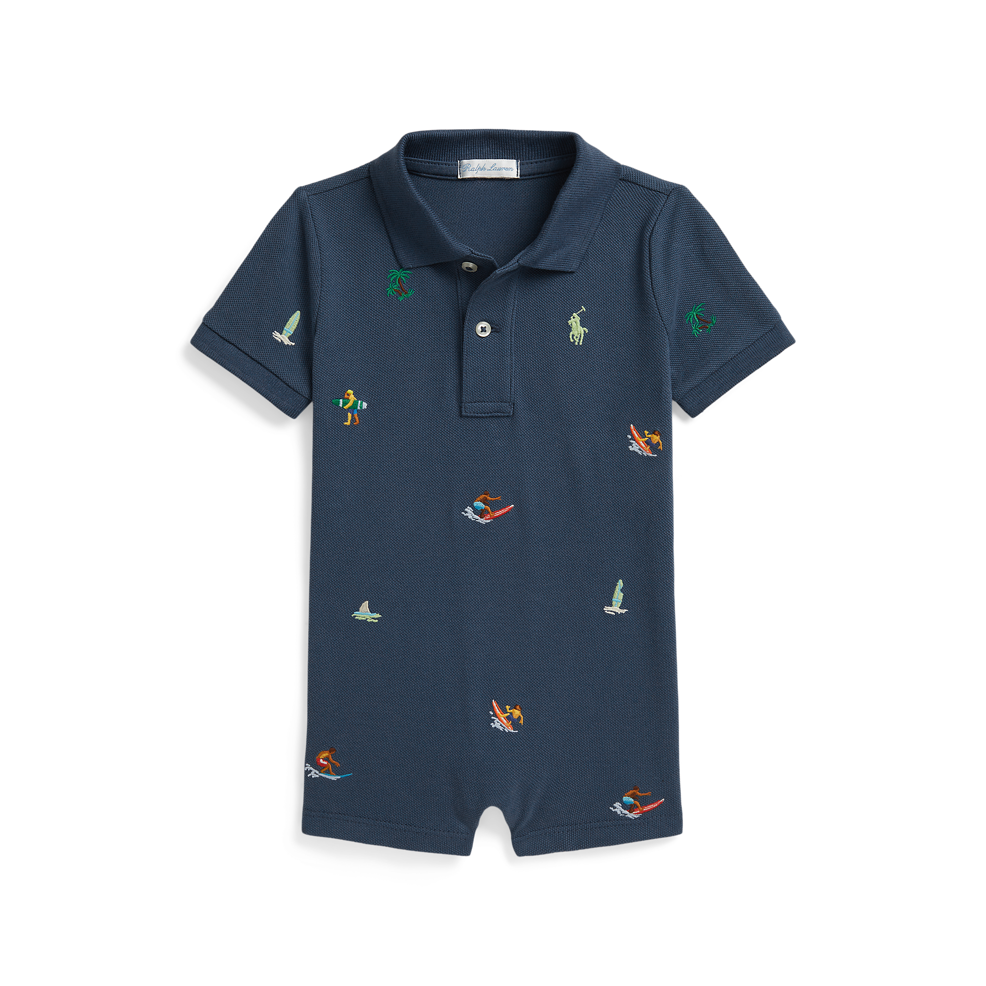 Polo Ralph Lauren - Salopette courte en maille de coton brodée