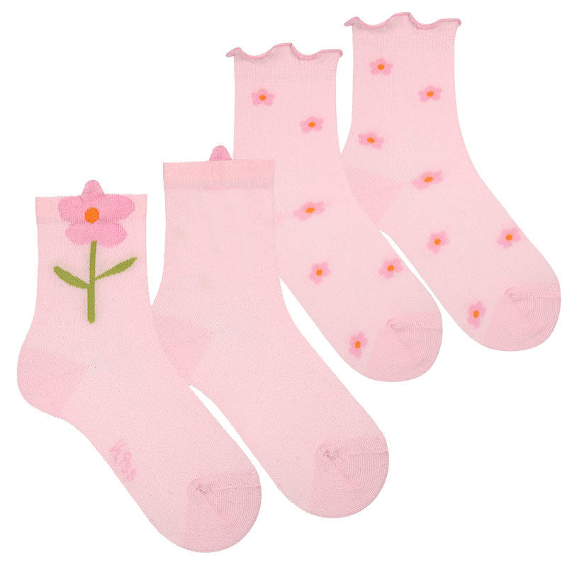 Condor - Lot 2 Pairs of Socks : Flowers and 3D Flowers