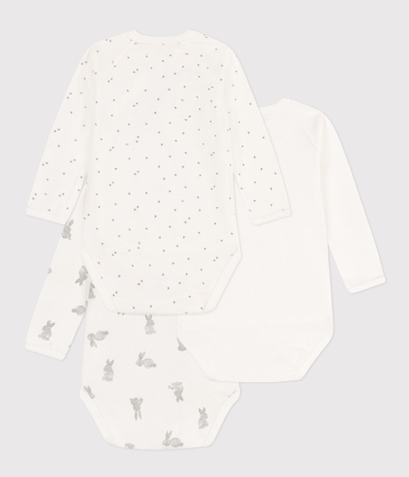 Petit Bateau - Lot de 3 Cache-couches Manches Longues