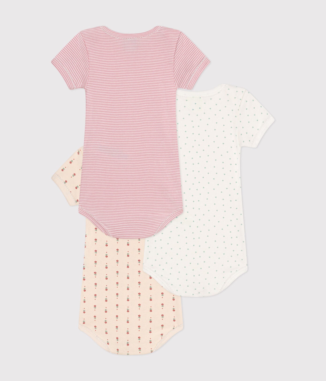 Petit Bateau - Set of 3 Short Sleeve Diaper Covers