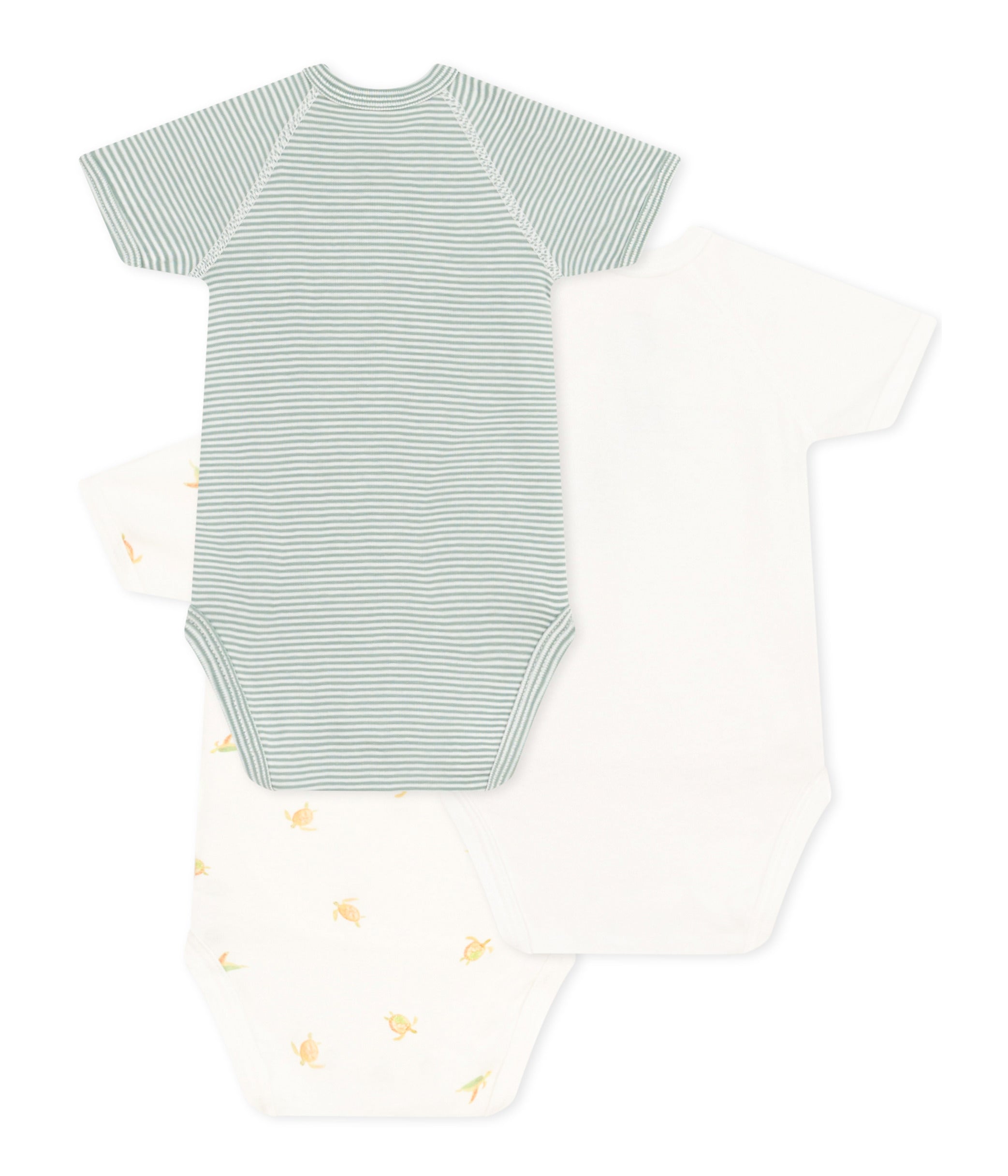 Petit Bateau - Set of 3 Short Sleeve Diaper Covers