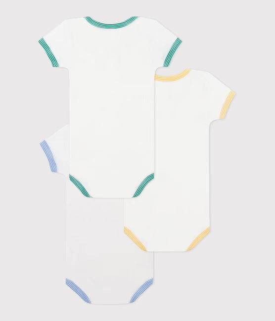 Petit Bateau - Lot de 3 Caches-couches Manches Courtes