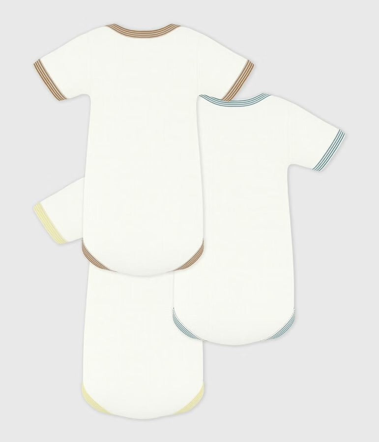 Petit Bateau - Pack of babies' short-sleeved plain cotton bodies