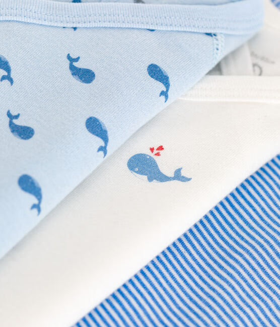 Petit Bateau - Set of 3 Short Sleeve Diaper Covers