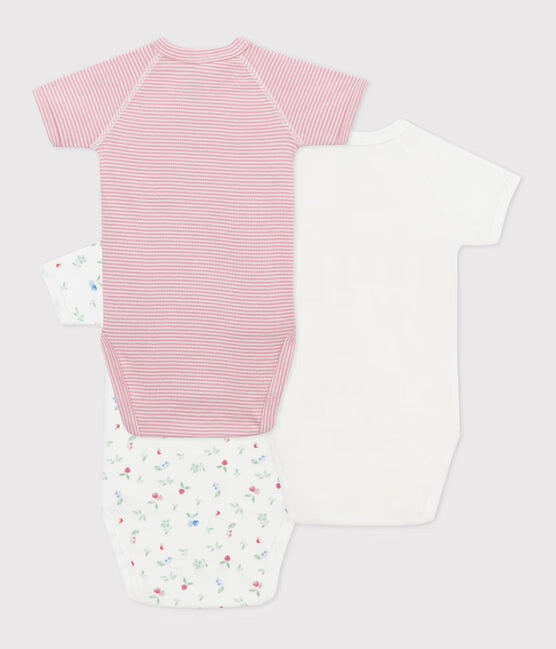 Petit Bateau - Lot de 3 Caches-couches Manches Courtes