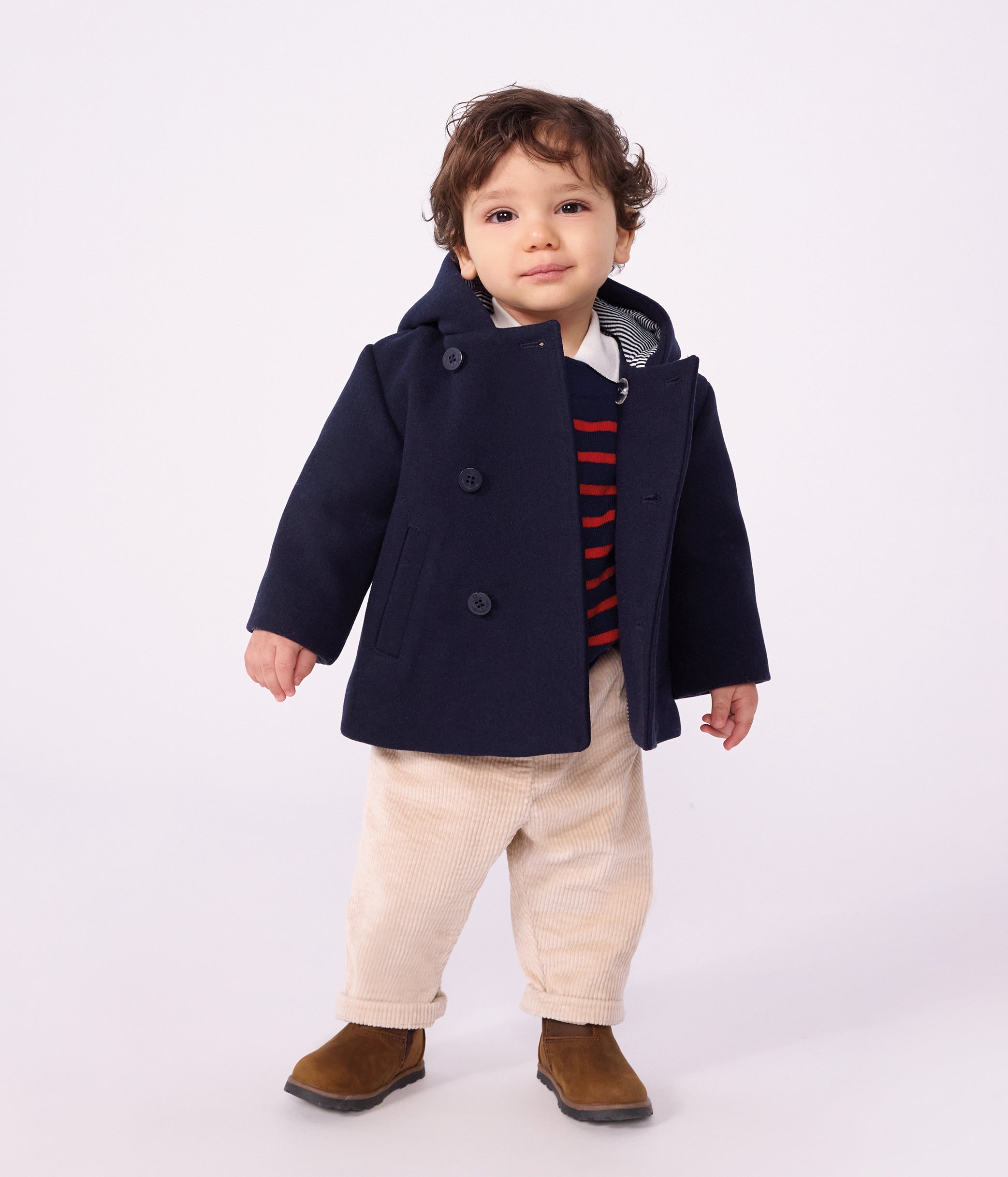 Petit Bateau - Baby's plain wool duffel coat
