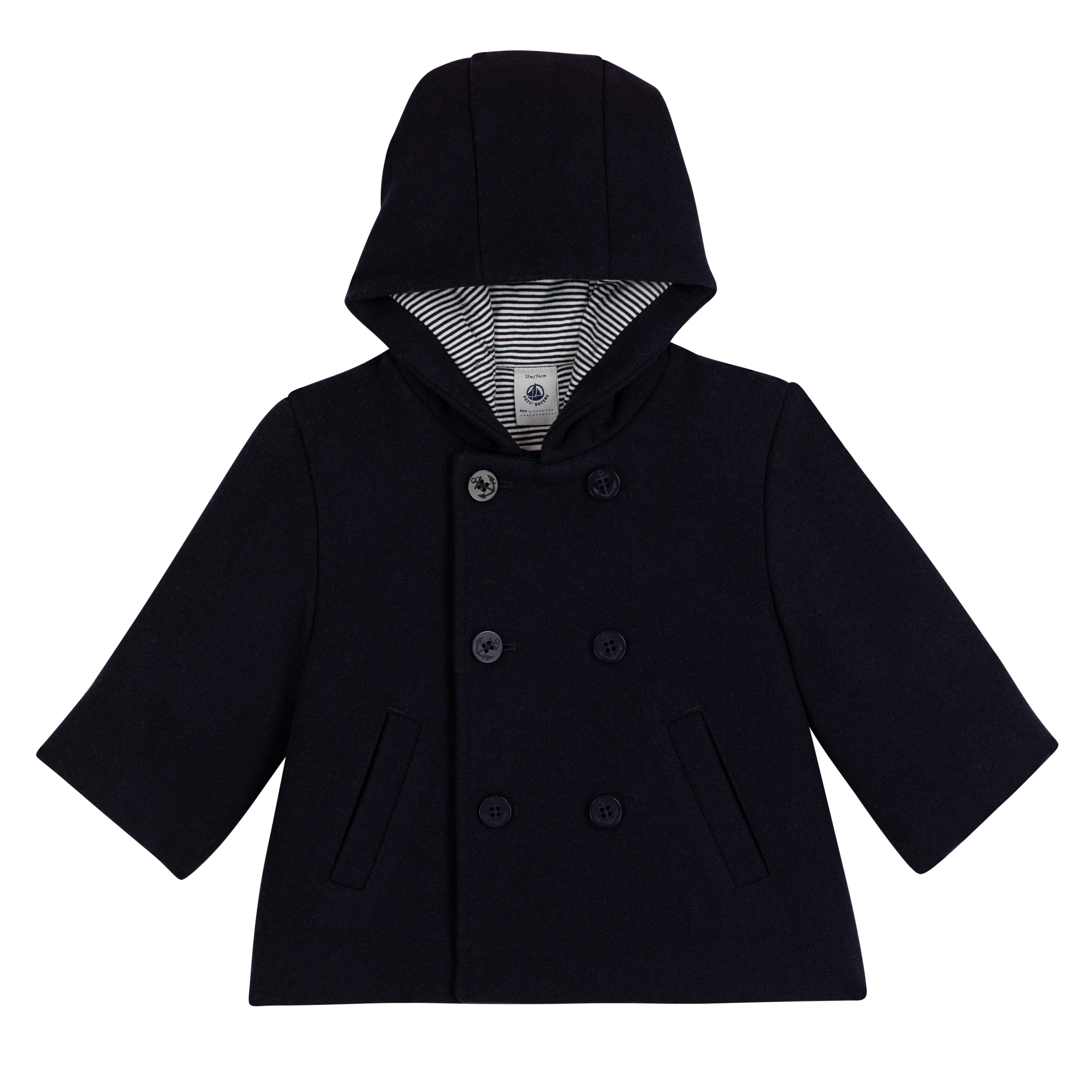 Petit Bateau - Baby's plain wool duffel coat