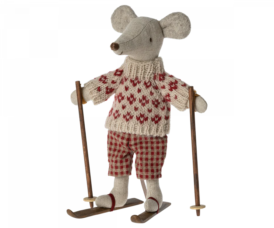 Maileg - Mère souris d'hiver avec ensemble de ski