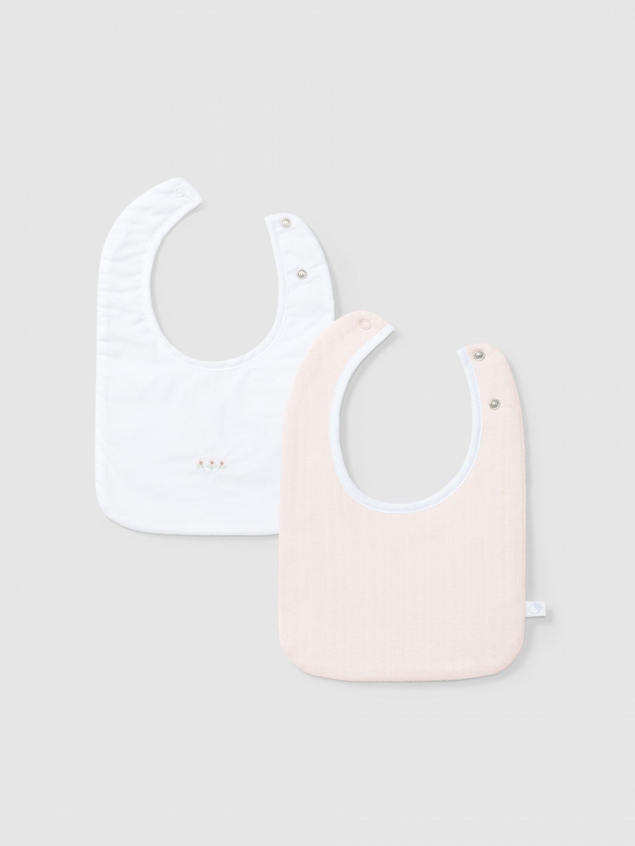 Laranjinha - Pack of two bibs embroidered and ajour effect jersey