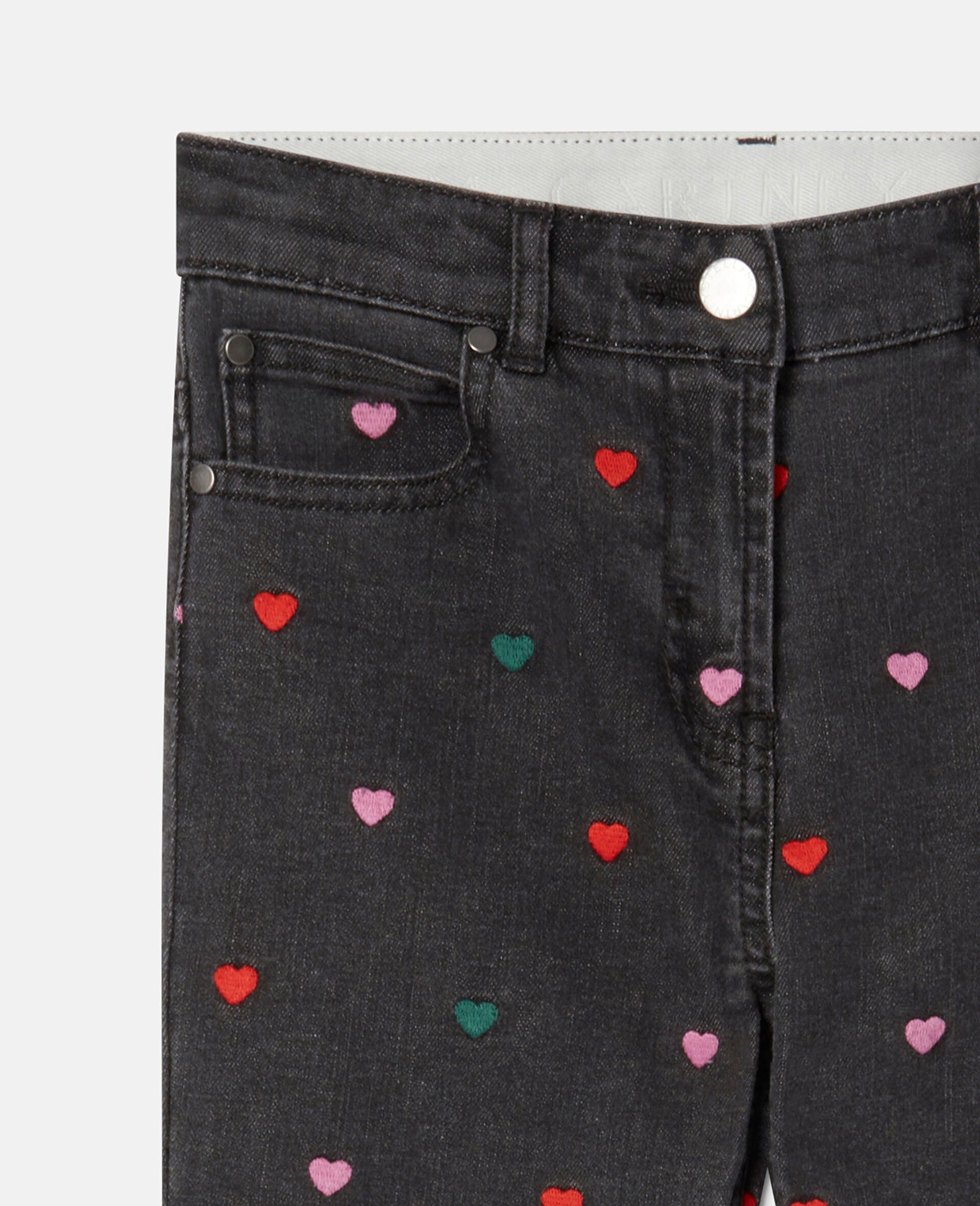 Stella McCartney - Pantalon en Denim Coeurs