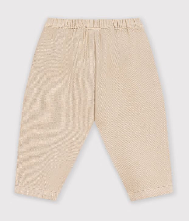 Petit Bateau - Plain cotton baby cargo trousers with badge