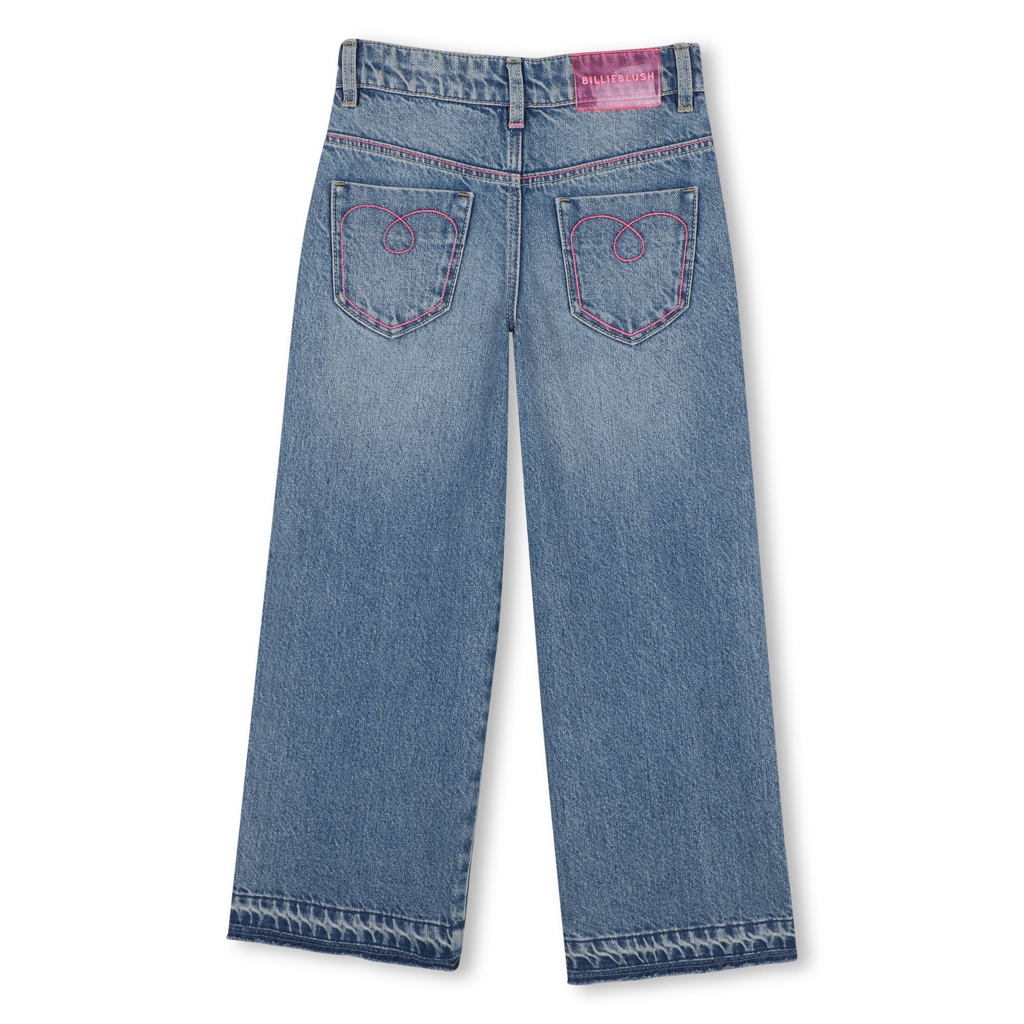 Billieblush - Heart Print Denim Trousers