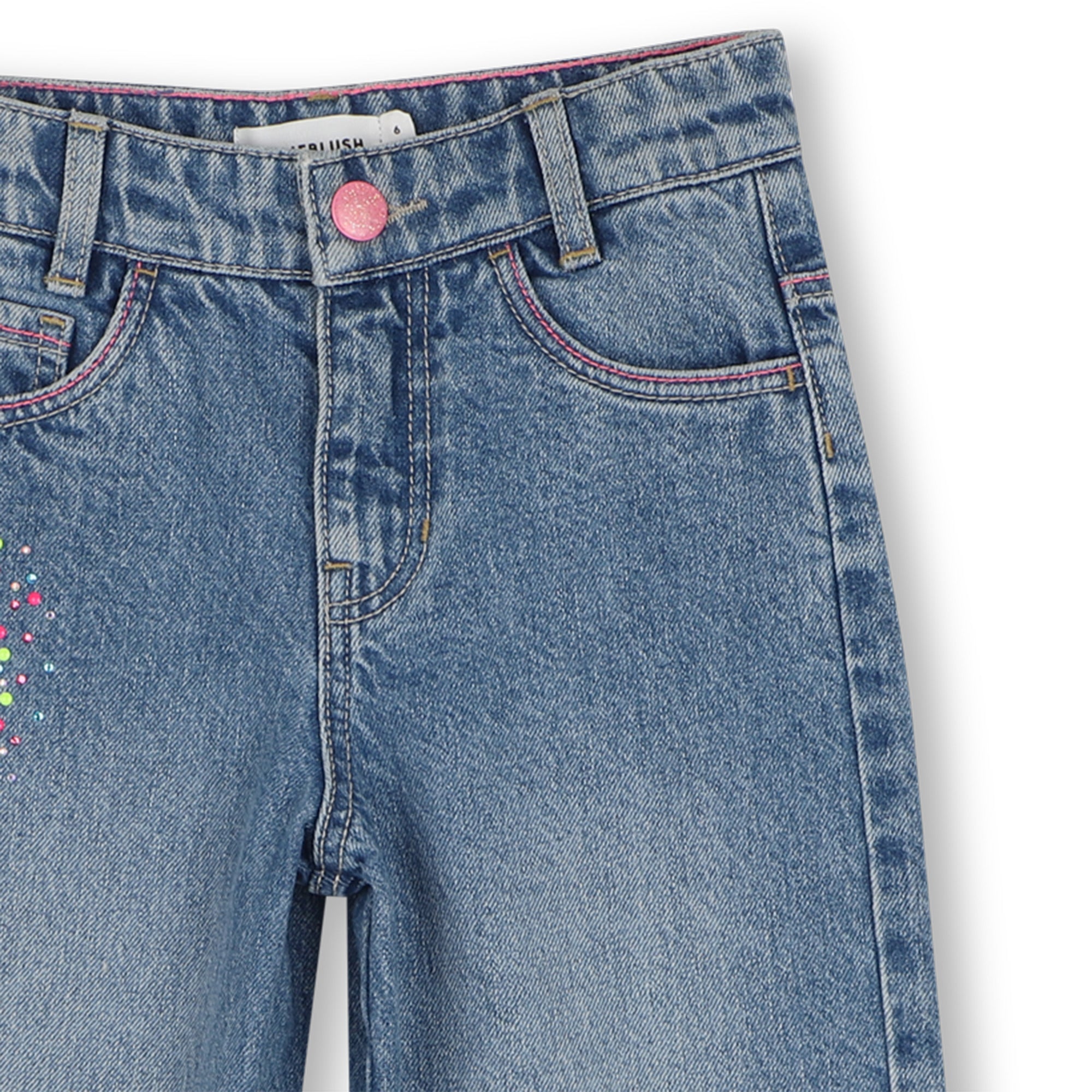Billieblush - Heart Print Denim Trousers