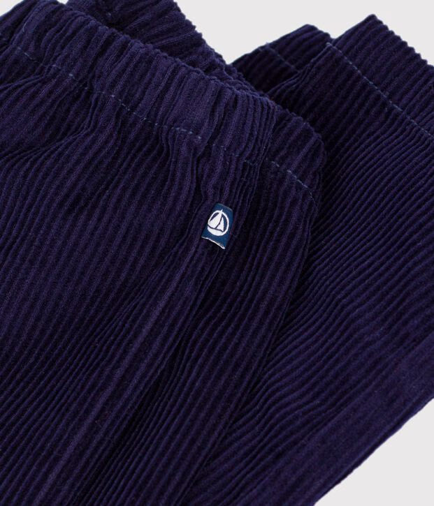 Petit Bateau - Pantalon bébé en velours uni