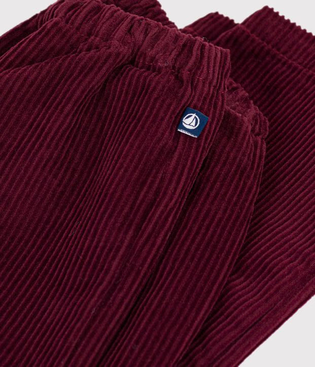 Petit Bateau - Pantalon bébé en velours uni