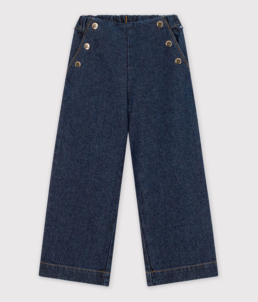 Petit Bateau - Pantalon wide leg enfant en denim