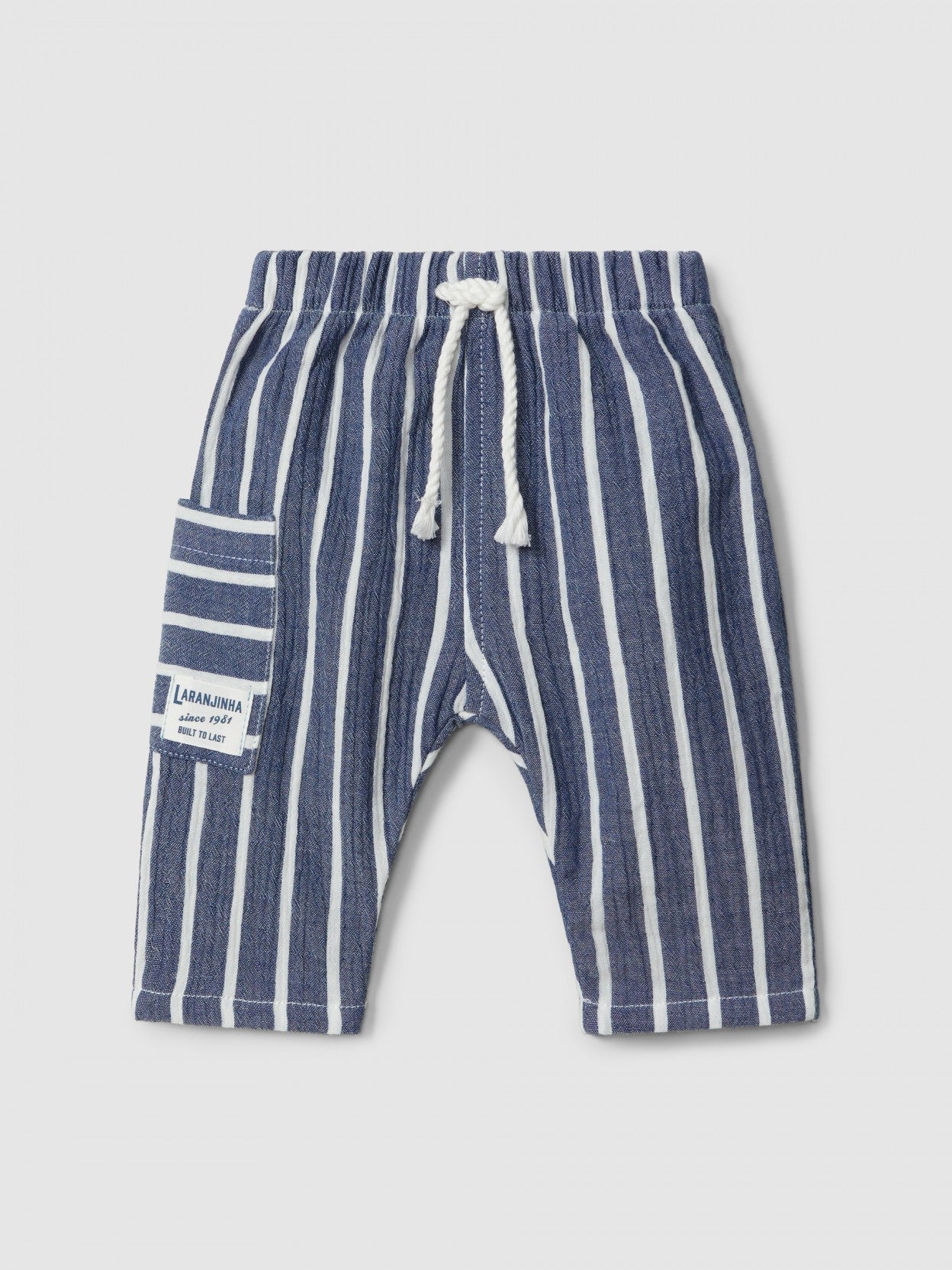 Laranjinha - Pull-up striped gauze pants