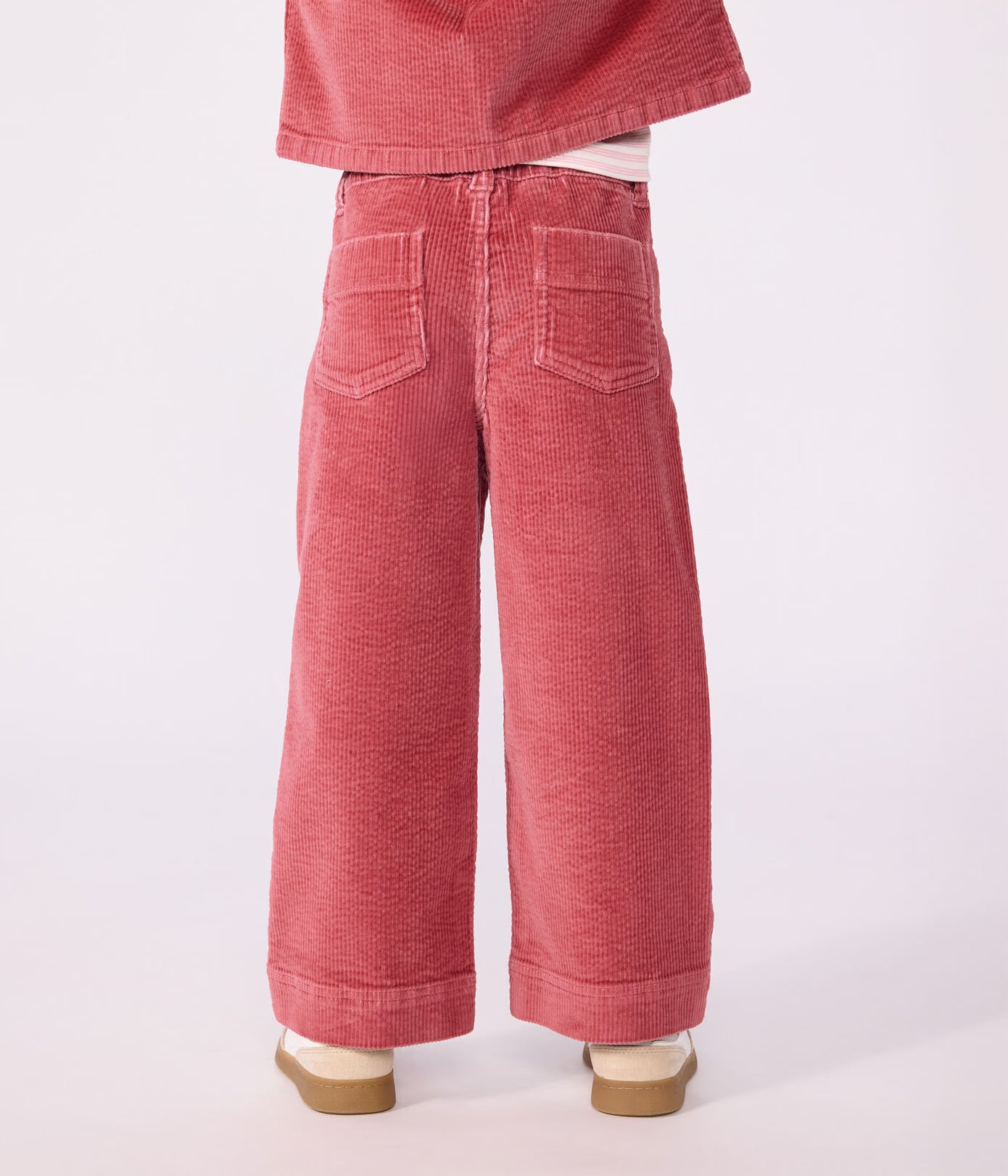 Petit Bateau - Pantalon wide leg enfant en velours