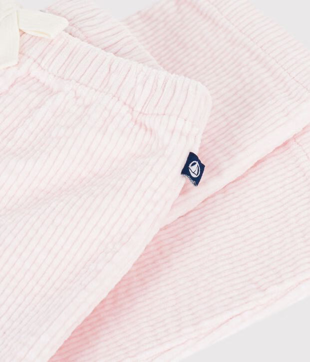 Petit Bateau - Pantalon bébé en velours uni