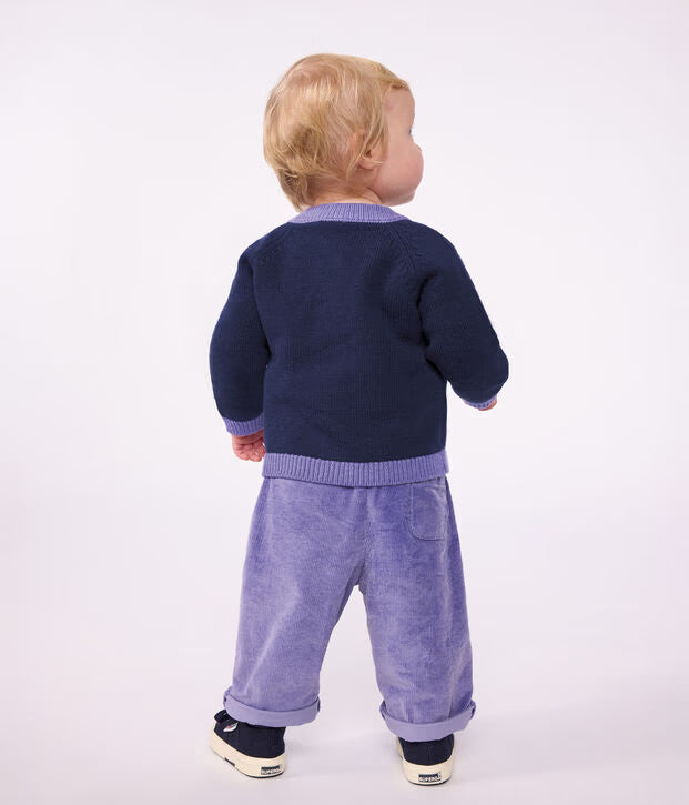 Petit Bateau - Pantalon bébé en velours uni