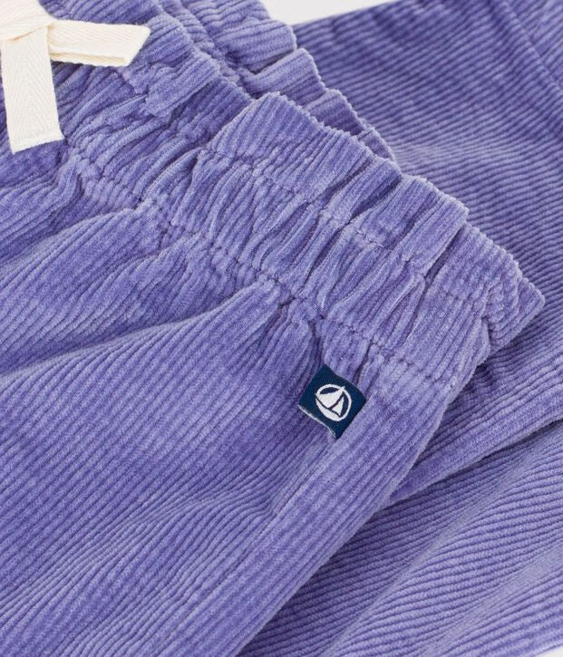 Petit Bateau - Pantalon bébé en velours uni