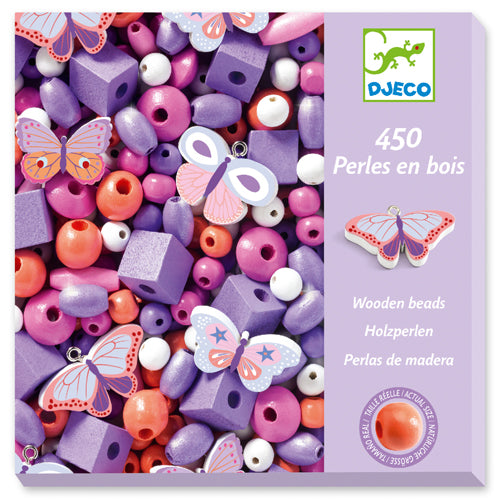 Djeco - Perles en bois : Papillons