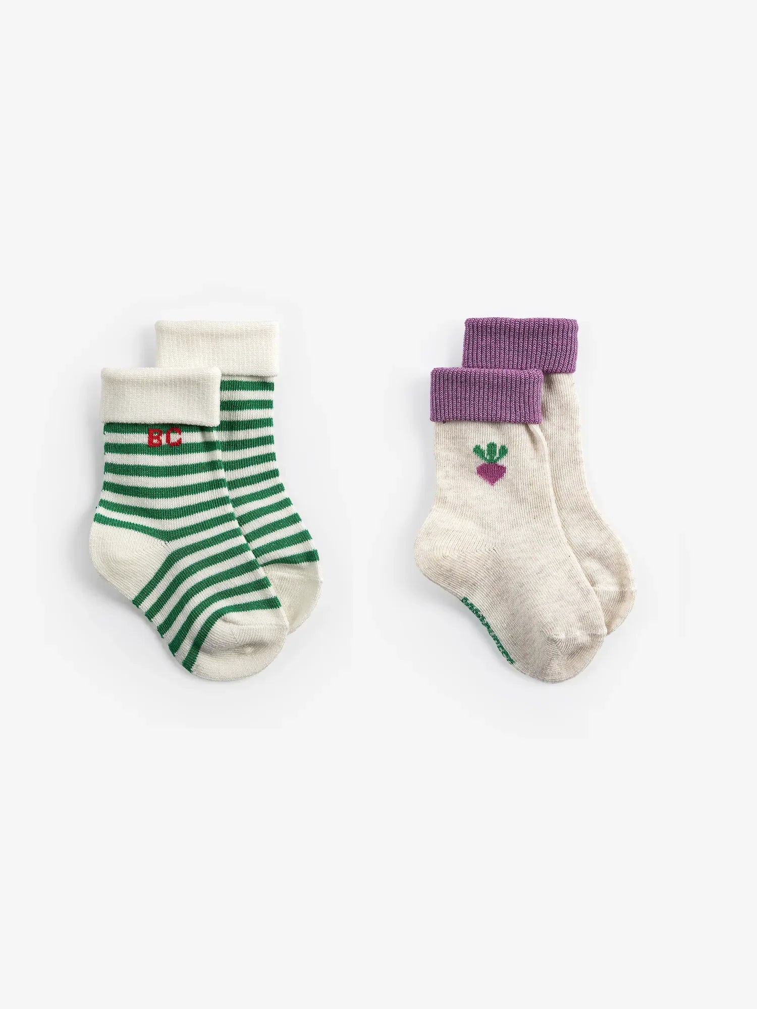 Bobo Choses - 2 pairs of Pixel Sugar Beet (Baby) Short Socks