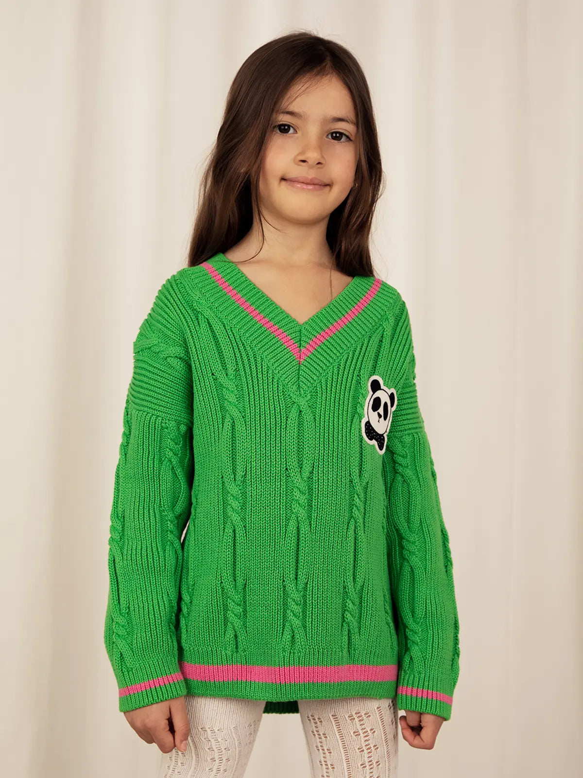 Mini Rodini - V-Neck Panda Sweater