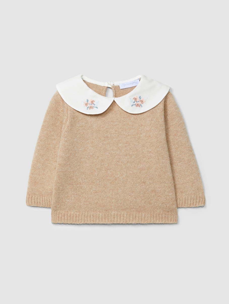 Laranjinha - Pull Tricoté Col Brodé