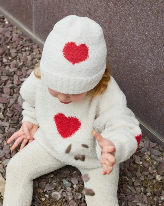 7 AM - Fuzzy Heart Boxy Pull