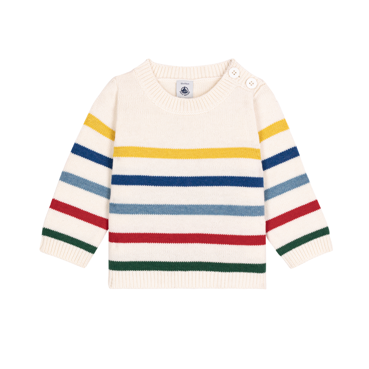 Petit Bateau Pull Enfant Laine Coton Rayures - Iconique Marin Chaud Pour Hiver