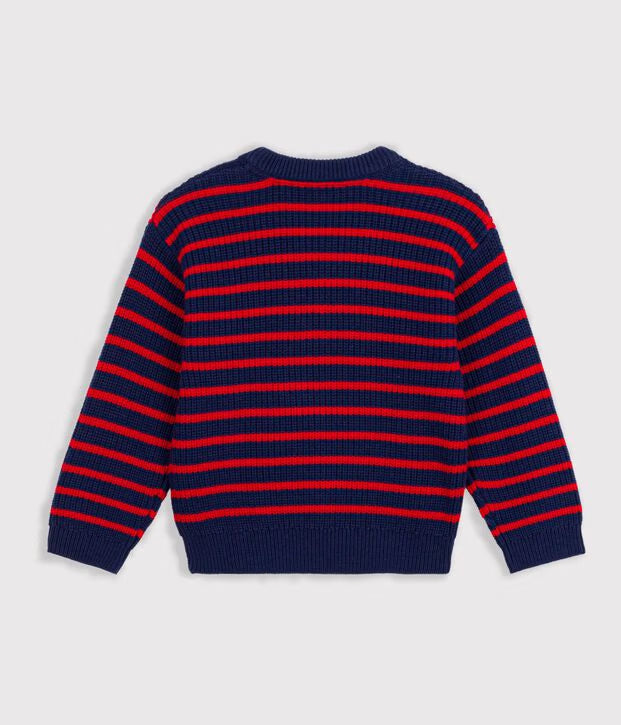 Petit Bateau - Kids' Striped Wool and Cotton Sweater