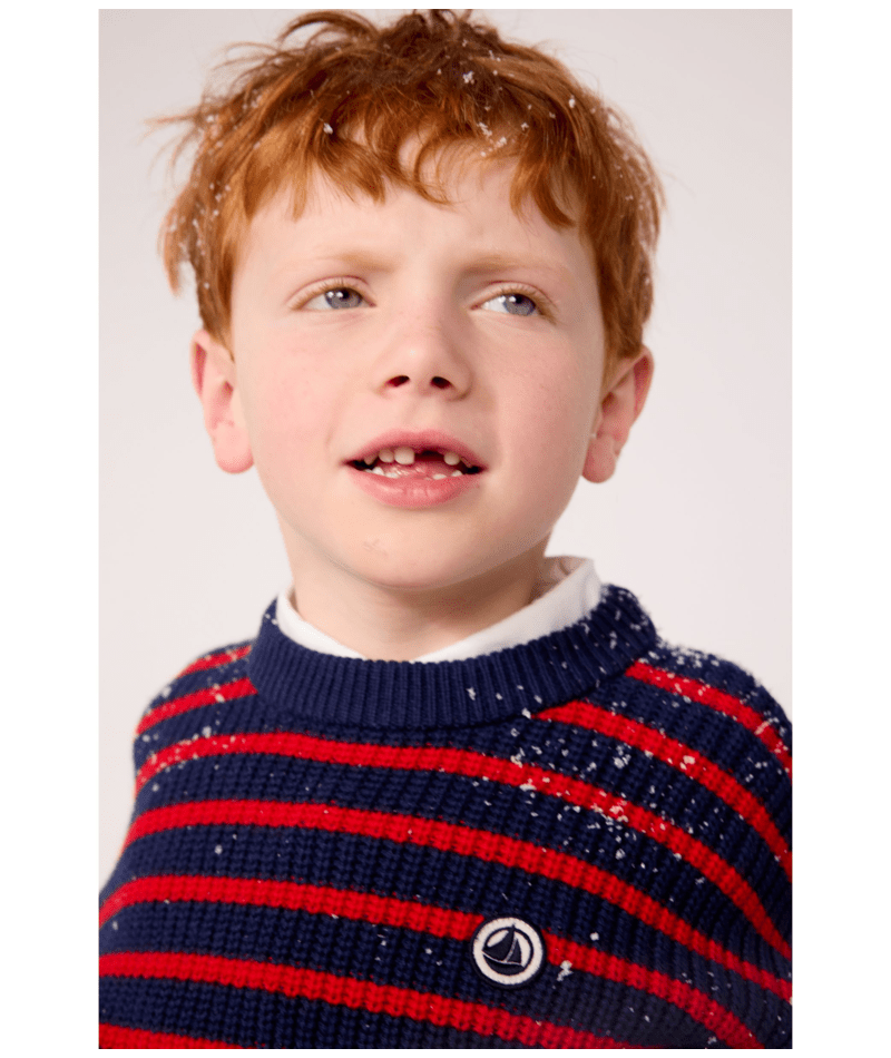 Petit Bateau - Kids' Striped Wool and Cotton Sweater